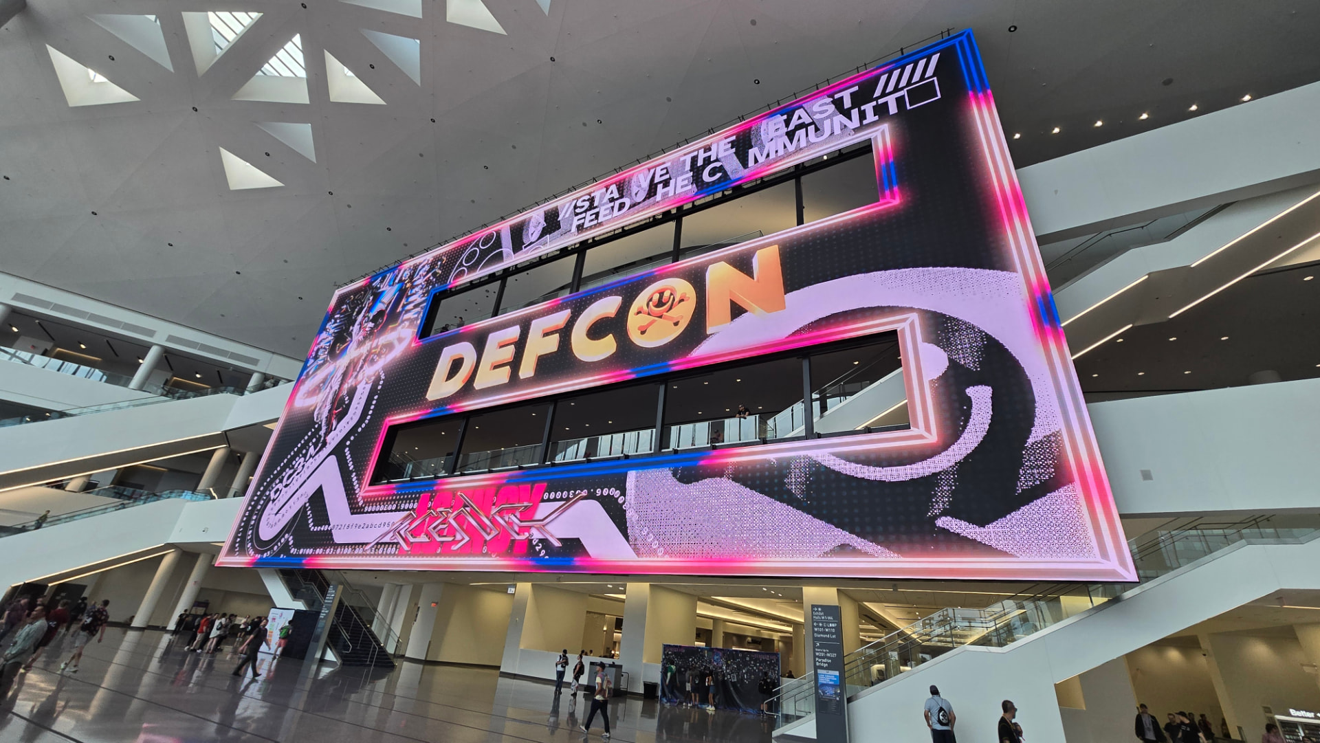 DEF CON cybersecurity conference signage