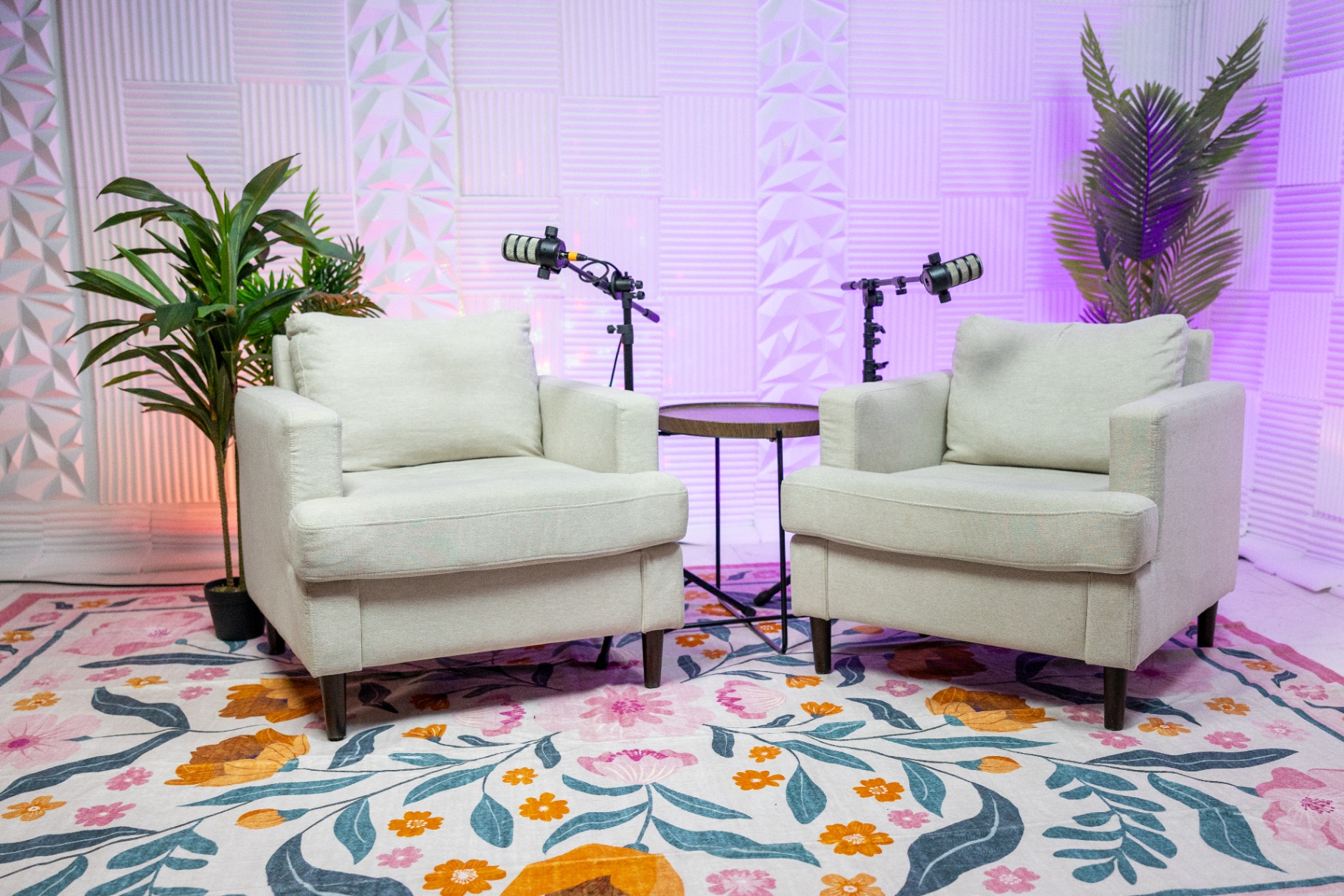 Professional studio production setup with lighting and camera equipment